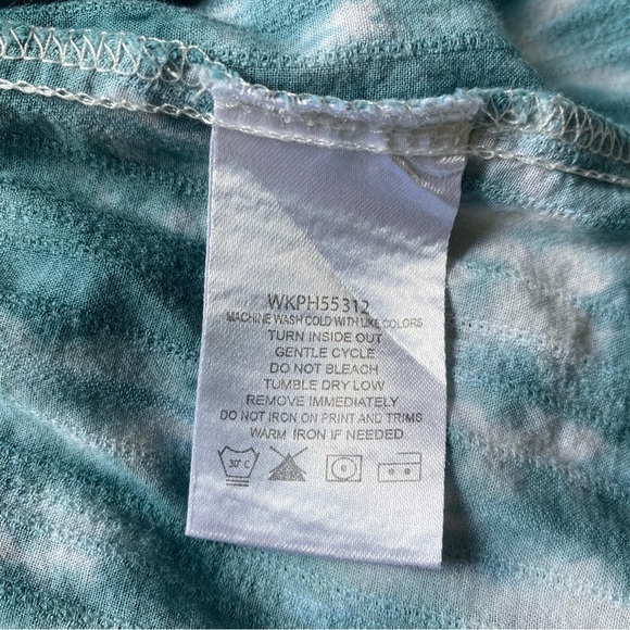 Wrangler Teal & White Tie-Dye Beaded Long Sleeve Western Snap Shirt - Picture 11 of 12